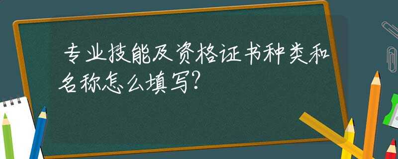 专业技能及资格证书种类和名称怎么填写？