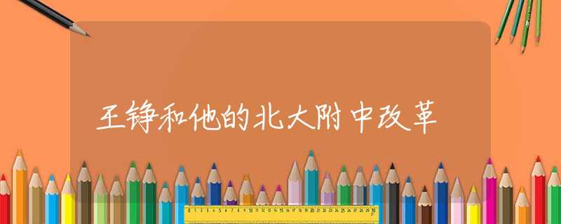 王铮和他的北大附中改革