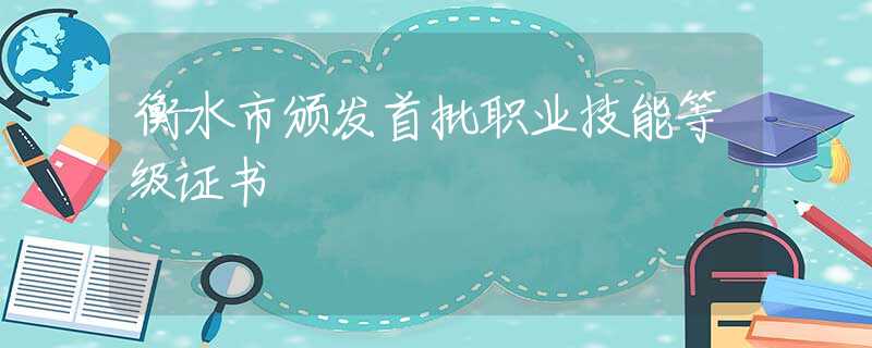 衡水市颁发首批职业技能等级证书