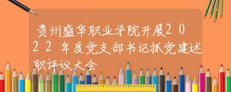 贵州盛华职业学院开展2022年度党支部书记抓党建述职评议大会