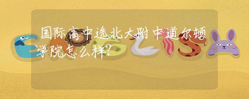 国际高中选北大附中道尔顿学院怎么样?