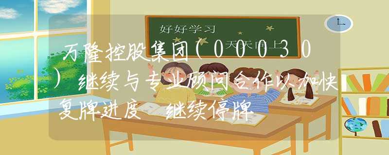 万隆控股集团(00030)继续与专业顾问合作以加快复牌进度 继续停牌