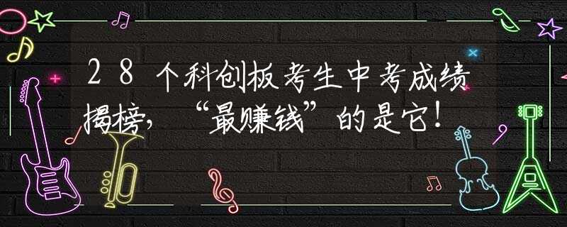 28个科创板考生中考成绩揭榜，“最赚钱”的是它！