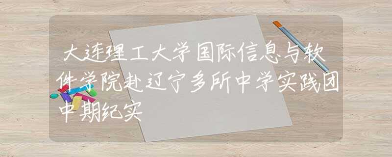 大连理工大学国际信息与软件学院赴辽宁多所中学实践团中期纪实