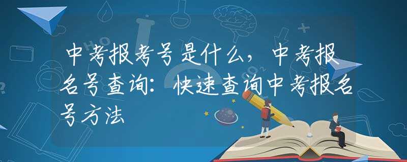 中考报考号是什么，中考报名号查询：快速查询中考报名号方法
