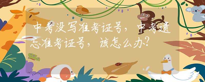 中考没写准考证号，中考遗忘准考证号，该怎么办？