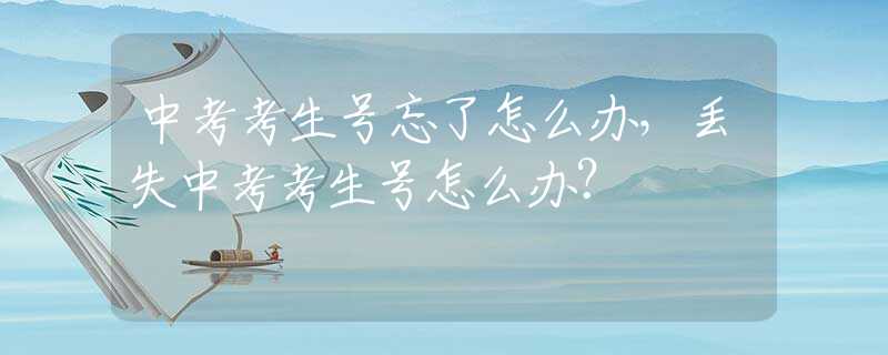 中考考生号忘了怎么办，丢失中考考生号怎么办？