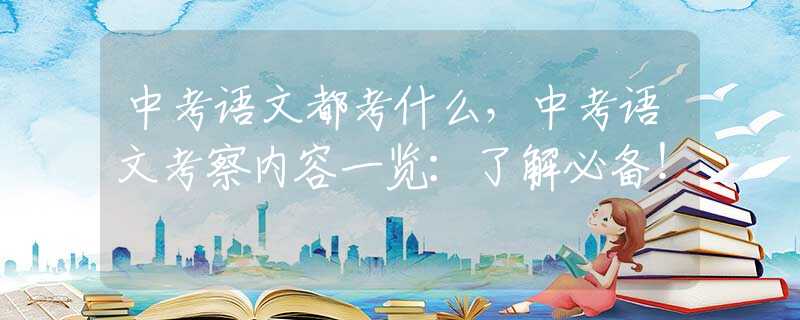 中考语文都考什么，中考语文考察内容一览：了解必备！