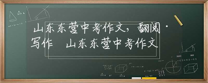 山东东营中考作文，翻阅·写作 山东东营中考作文