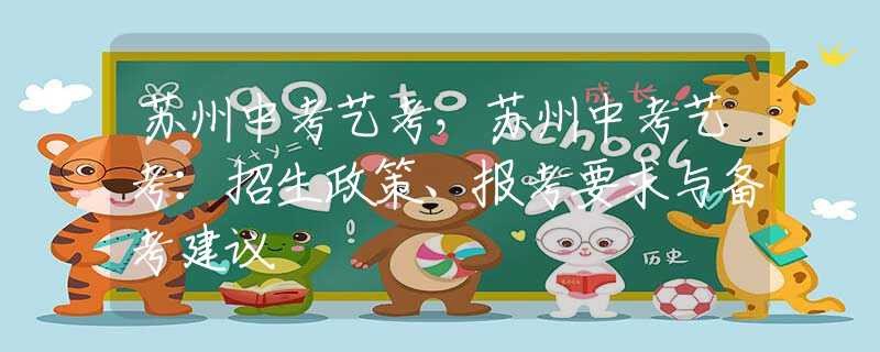 苏州中考艺考，苏州中考艺考：招生政策、报考要求与备考建议