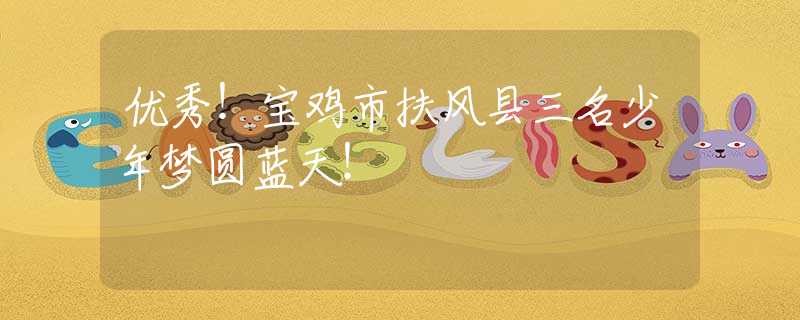 优秀！宝鸡市扶风县三名少年梦圆蓝天！