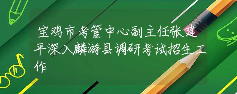 宝鸡市考管中心副主任张建平深入麟游县调研考试招生工作