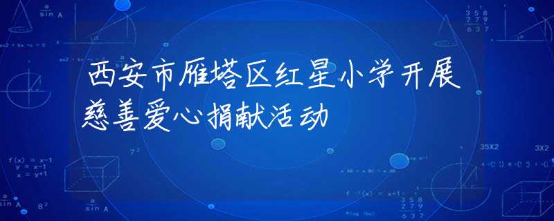 西安市雁塔区红星小学开展慈善爱心捐献活动