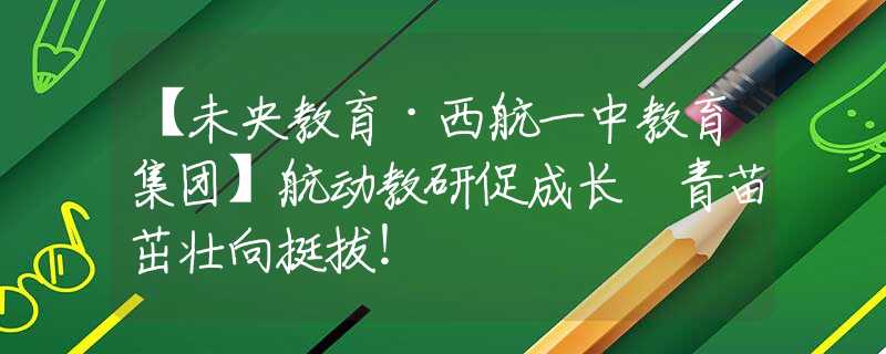 【未央教育·西航一中教育集团】航动教研促成长 青苗茁壮向挺拔！