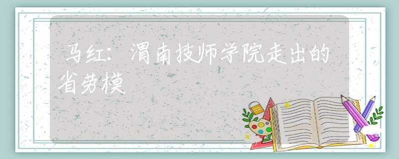 马红：渭南技师学院走出的省劳模