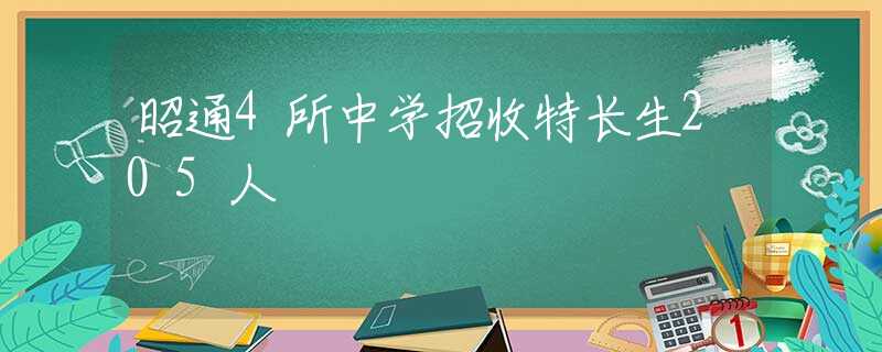 昭通4所中学招收特长生205人