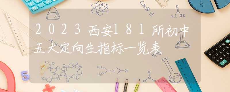 2023西安181所初中五大定向生指标一览表