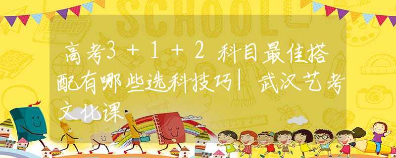 高考3+1+2科目最佳搭配有哪些选科技巧|武汉艺考文化课