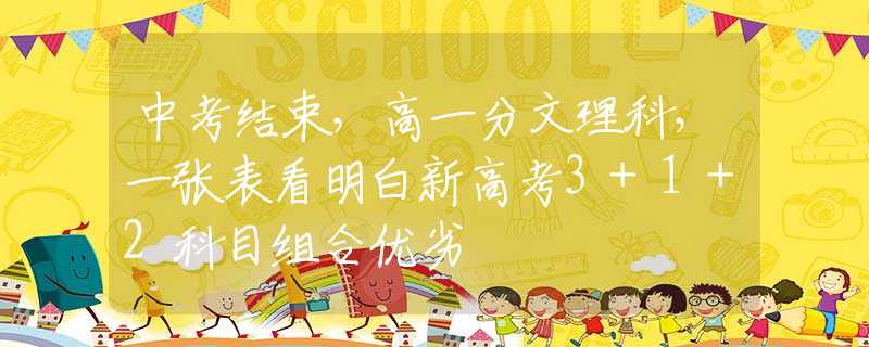 中考结束，高一分文理科，一张表看明白新高考3+1+2科目组合优劣