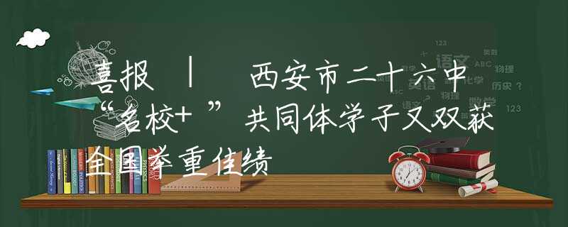 喜报 | 西安市二十六中“名校+”共同体学子又双获全国举重佳绩