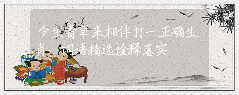 今生青草来相伴打一正确生肖，词语精选诠释落实