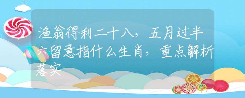 渔翁得利二十八，五月过半六留意指什么生肖，重点解析落实