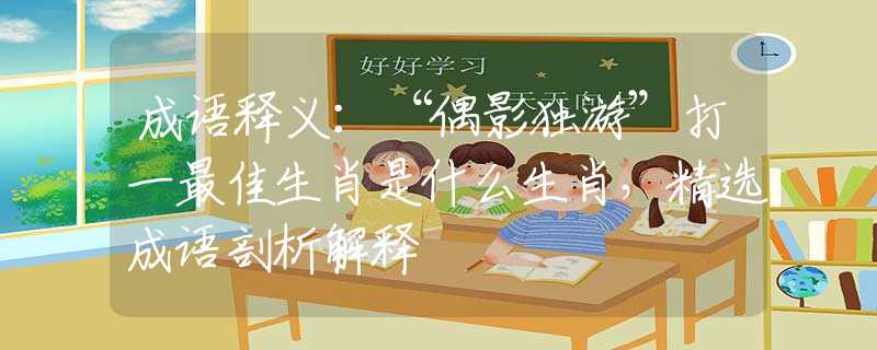 成语释义：“偶影独游”打一最佳生肖是什么生肖，精选成语剖析解释