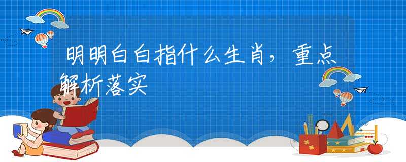 明明白白指什么生肖，重点解析落实