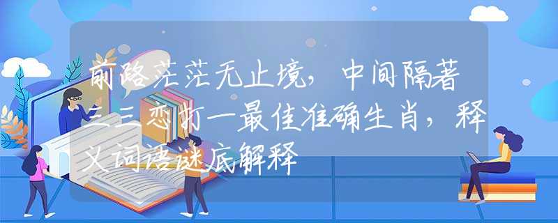 前路茫茫无止境，中间隔著三三恋打一最佳准确生肖，释义词语谜底解释