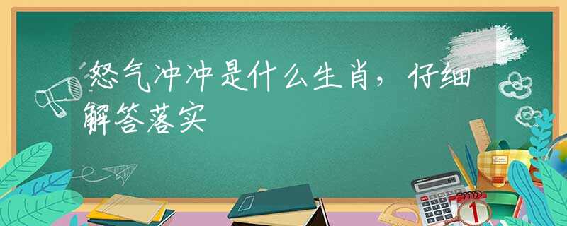 怒气冲冲是什么生肖，仔细解答落实