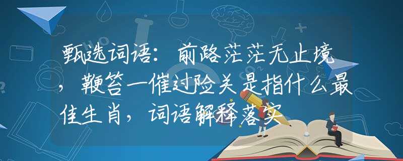 甄选词语：前路茫茫无止境，鞭笞一催过险关是指什么最佳生肖，词语解释落实
