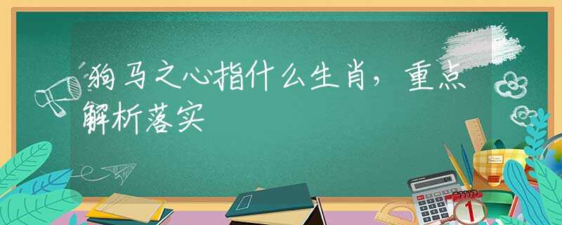 狗马之心指什么生肖，重点解析落实