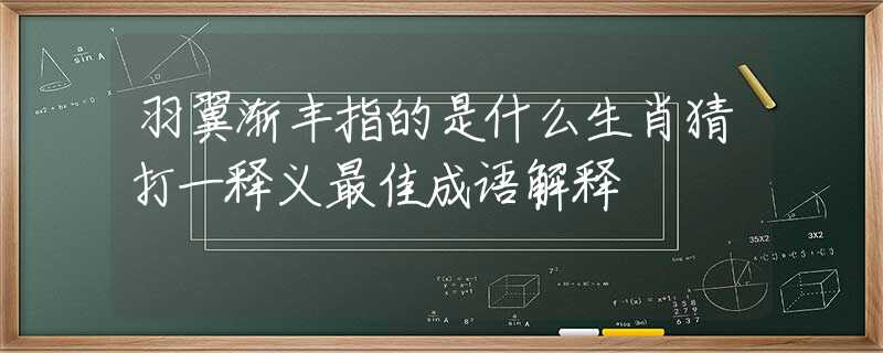羽翼渐丰指的是什么生肖猜打一释义最佳成语解释