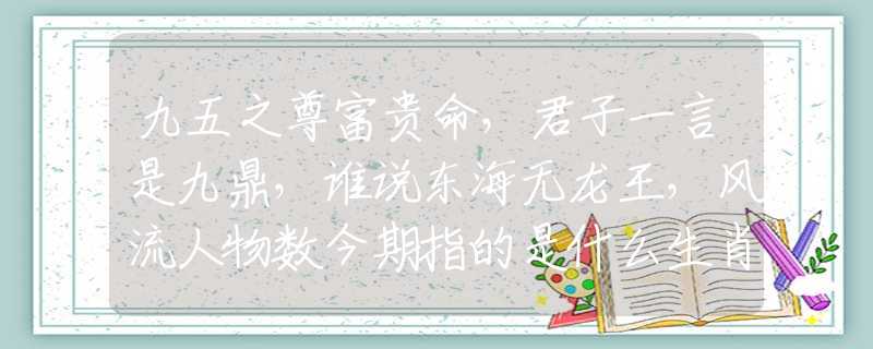 九五之尊富贵命，君子一言是九鼎，谁说东海无龙王，风流人物数今期指的是什么生肖，筛选解释释义