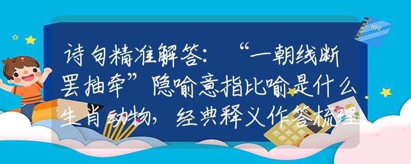 诗句精准解答：“一朝线断罢抽牵”隐喻意指比喻是什么生肖动物，经典释义作答梳理
