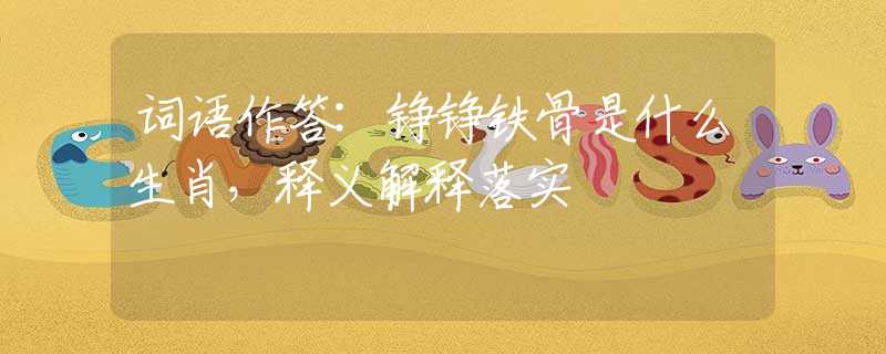 词语作答:铮铮铁骨是什么生肖，释义解释落实