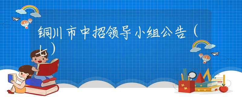 铜川市中招领导小组公告（七）