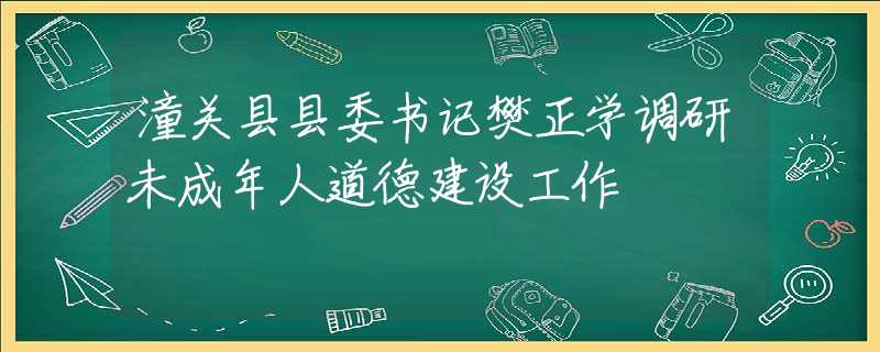 潼关县县委书记樊正学调研未成年人道德建设工作