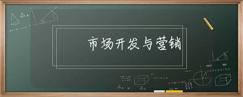 市场开发与营销 市场开发与营销