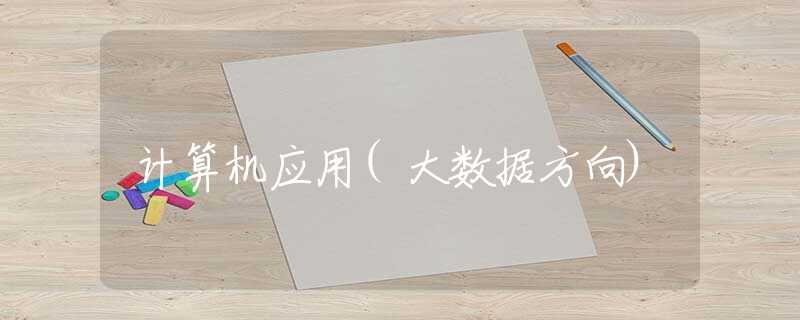 计算机应用(大数据方向)