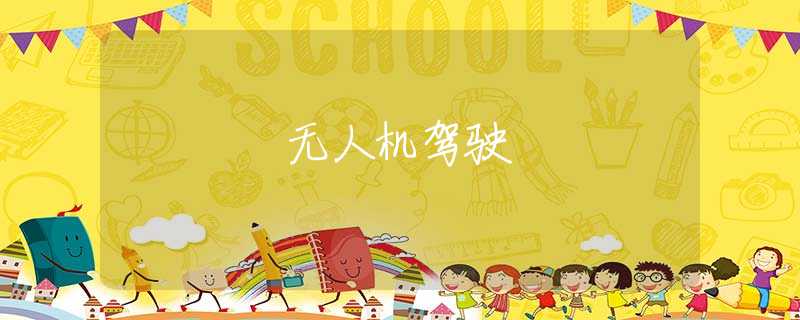 无人机驾驶 无人机驾驶