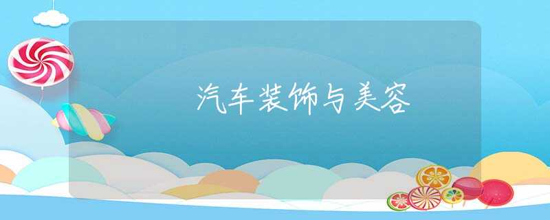 汽车装饰与美容 汽车装饰与美容
