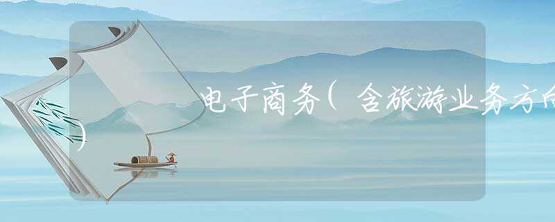电子商务(含旅游业务方向)
