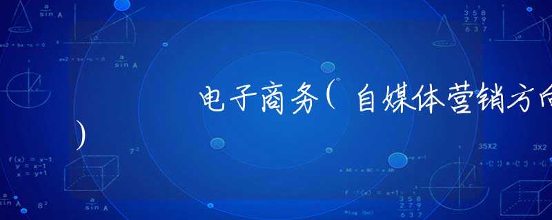 电子商务(自媒体营销方向) 电子商务(自媒体营销方向)