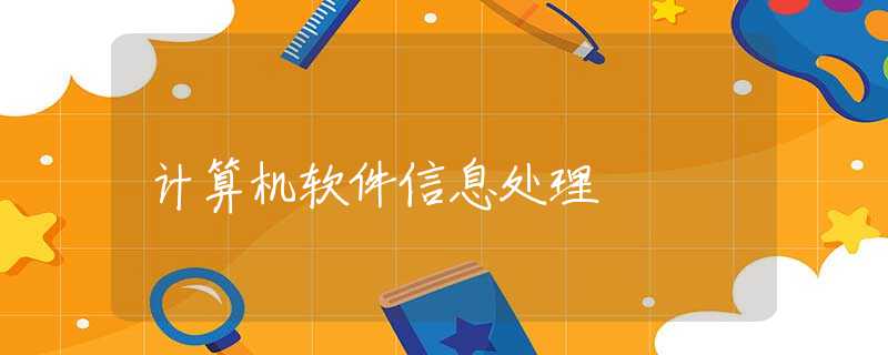 计算机软件信息处理 计算机软件信息处理
