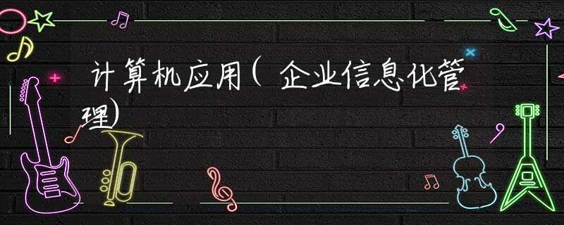 计算机应用(企业信息化管理) 计算机应用(企业信息化管理)