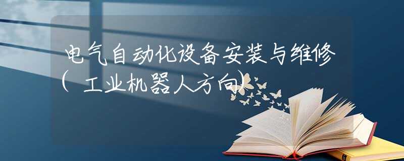电气自动化设备安装与维修(工业机器人方向) 电气自动化设备安装与维修(工业机器人方向)
