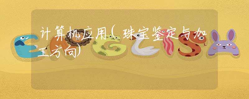 计算机应用(珠宝鉴定与加工方向) 计算机应用(珠宝鉴定与加工方向)
