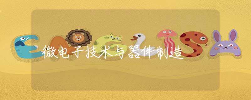 微电子技术与器件制造 微电子技术与器件制造