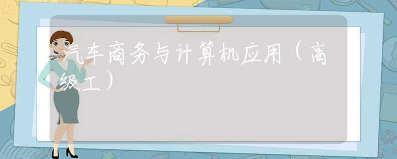 汽车商务与计算机应用（高级工）